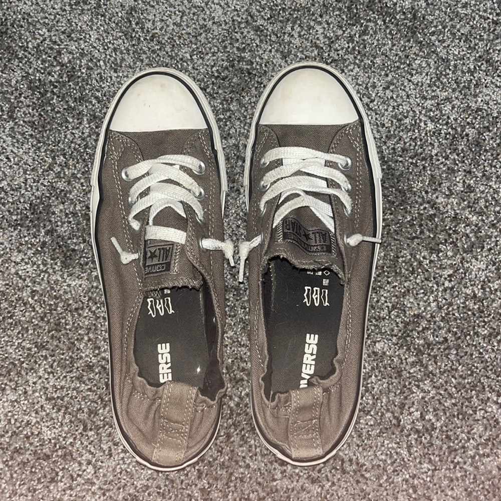 Converse Low Top Sneakers in Brown with White Accents